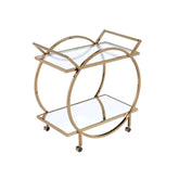 Traverse Champagne & Mirrored Serving Cart Model 98295 By ACME Furniture
